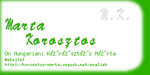 marta korosztos business card